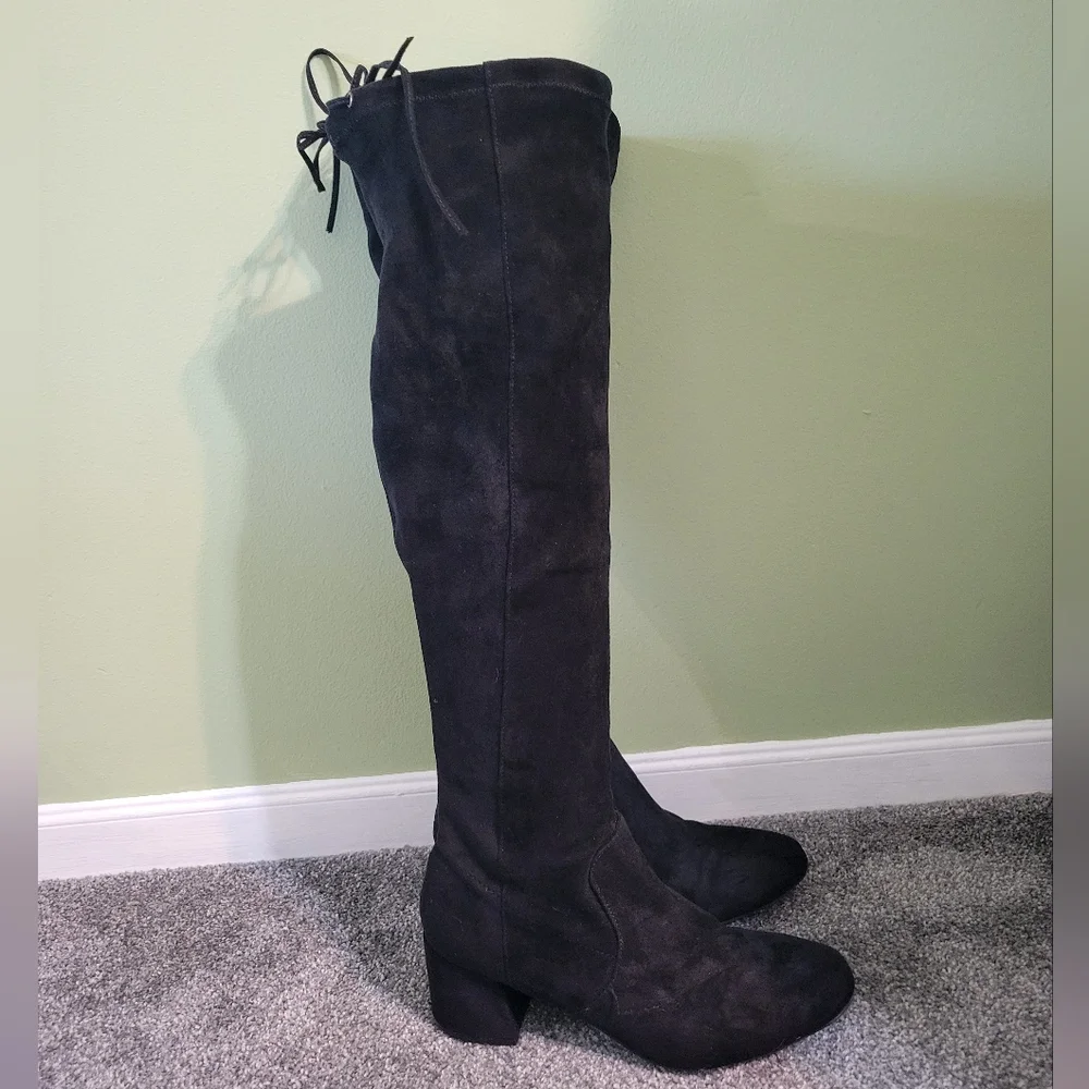 Black Over-the-Knee Boots - Picture 3 of 7